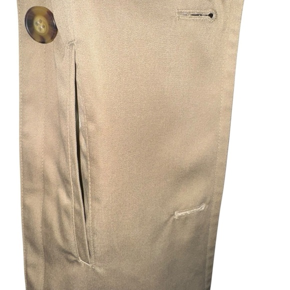 STAFFORD Men's All Weather Trench Coat REGULAR 46 Taupe Zip Out Liner Button Up - Picture 5 of 14